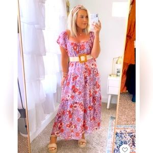 Flutter Short-Sleeve A-Line Dress-Knox Rose XXL